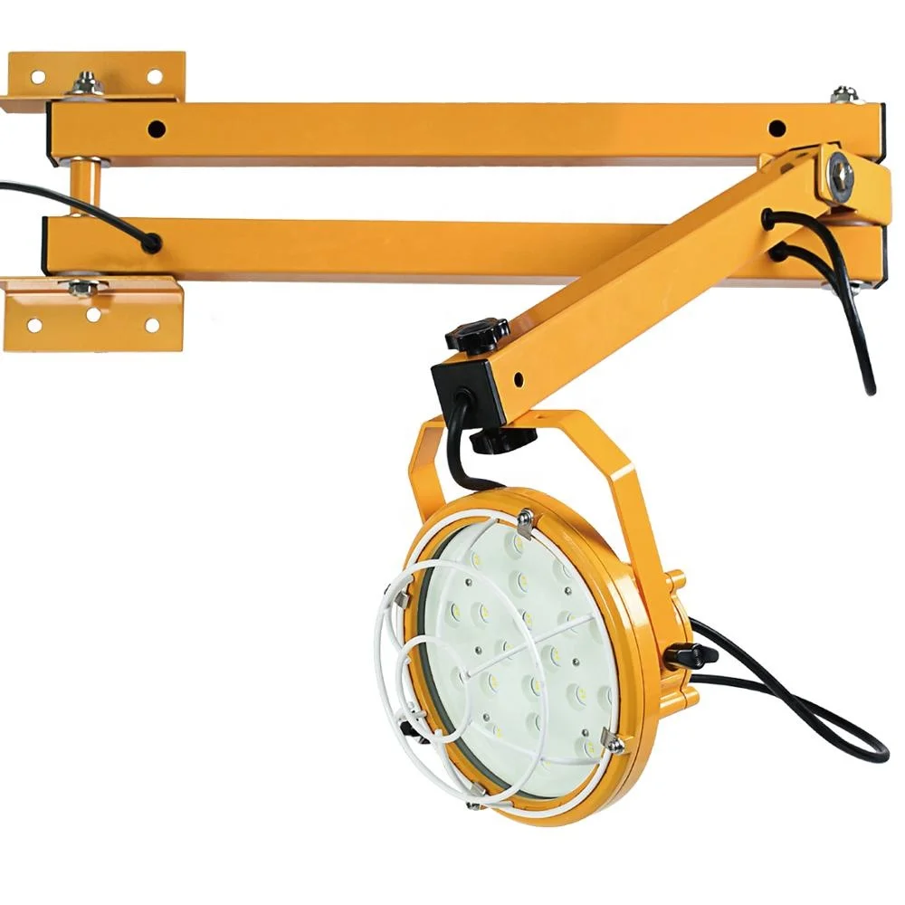 New Design Warehouse Loading Dock Lights With Swing Arm 20W 50W Dock Led Flood Light For 360 Degree Rotatable Lamp Head