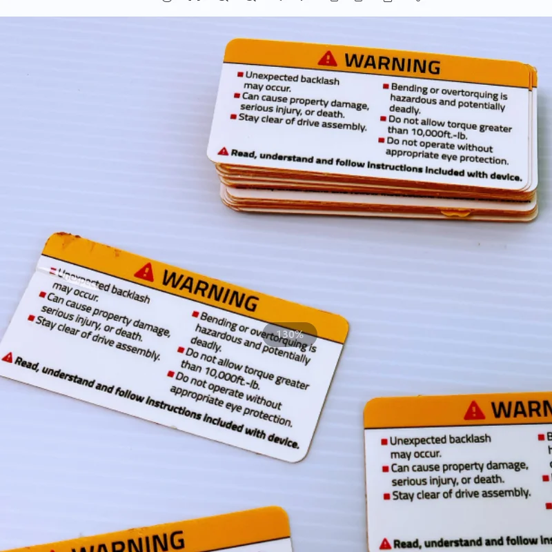 custom printing heat resistant anti-UV waterproof caution labels pipe stickers warning sticker for outdoor pipe