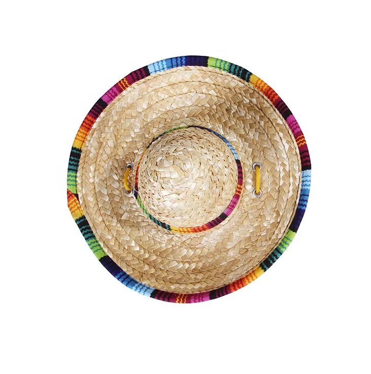 Хит продаж тканые соломенные шляпы для собак реквизит фотосъемки в мексиканском стиле Регулируемая шляпа