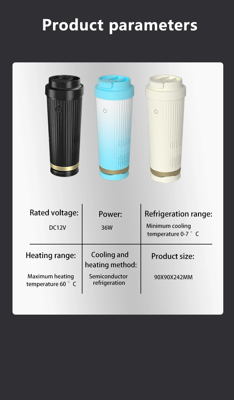 2 in 1 Car Cooling Heating Cup Intelligent Heating Cooling Drinks Smart Travel Cooler Warmer Heater Mug for Home Use