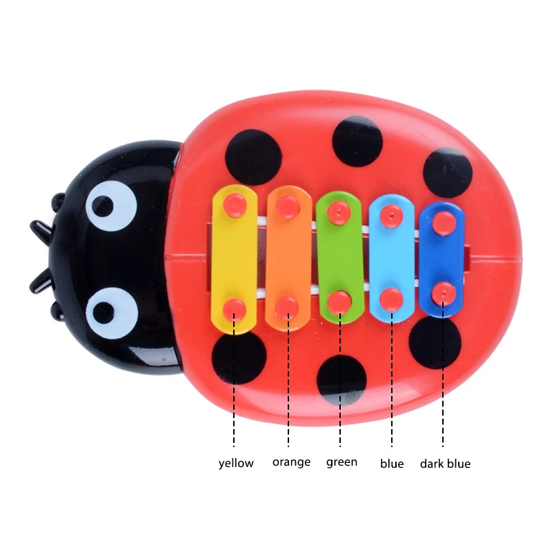 New insect hand knock piano baby early education cartoon ladybug music toy children percussion instrument toys