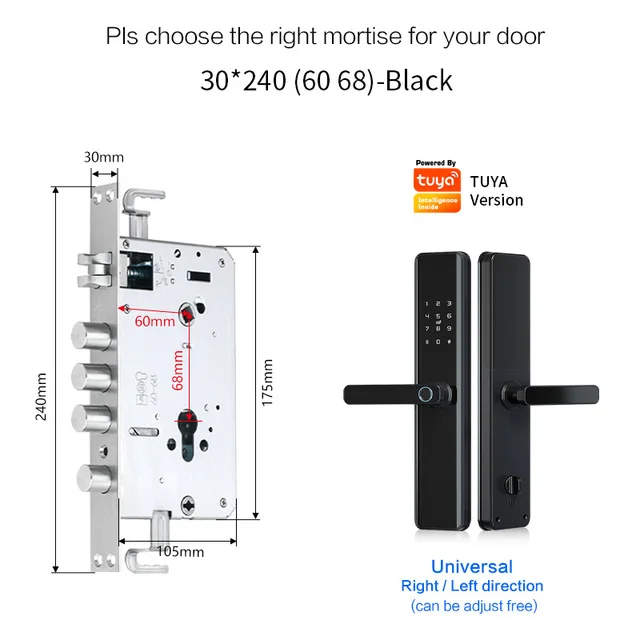 Tuya Smart Fingerprint Door Lock Bluetooth Wifi APP Security Intelligent Lock Biometric Electronic Door Lock