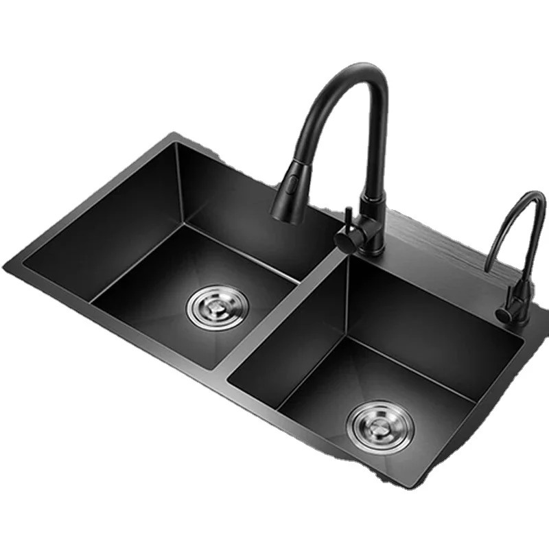 Black Nano Kitchen Sink Vegetable Sink 304 Stainless Steel Black Hand Seamless Welded Basin Of Wash The Dishes