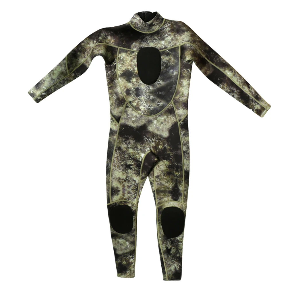 3mm Neoprene Warm Camo Men Full Wetsuits with Back Zip for Water Sports Scuba Diving Surfing Spearfishing