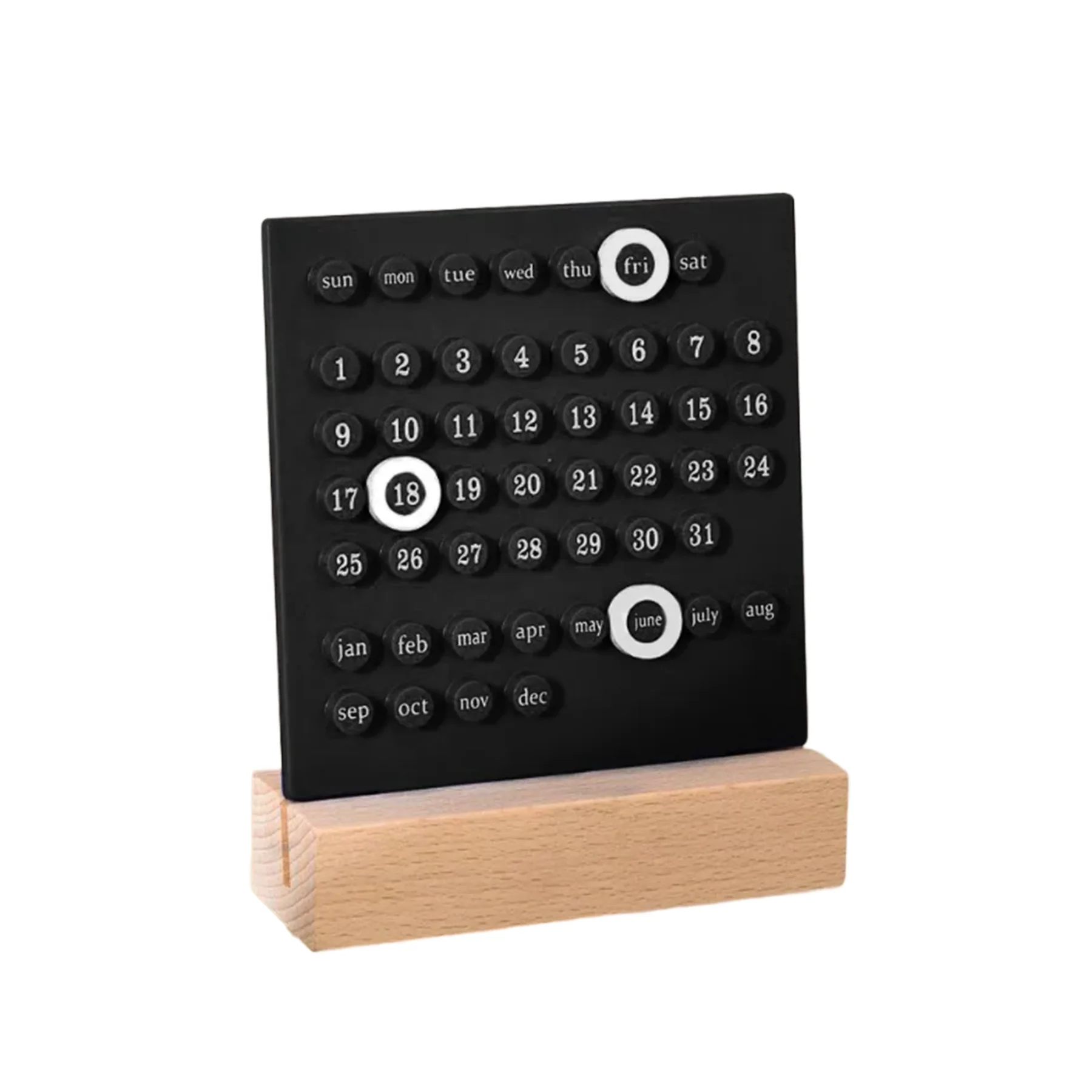 Wooden Base Acrylic Desktop Calendar Promotional Gift Perpetual Table Calendar For Office Home Decor Creative Time Date Planner