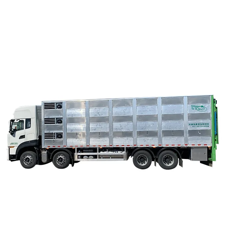 Dongfeng алюминий 360 лошадиных сил 3 этажа 9 6 м 8x4 грузовик для перевозки скота домашней птицы свиней животных с хвостовой