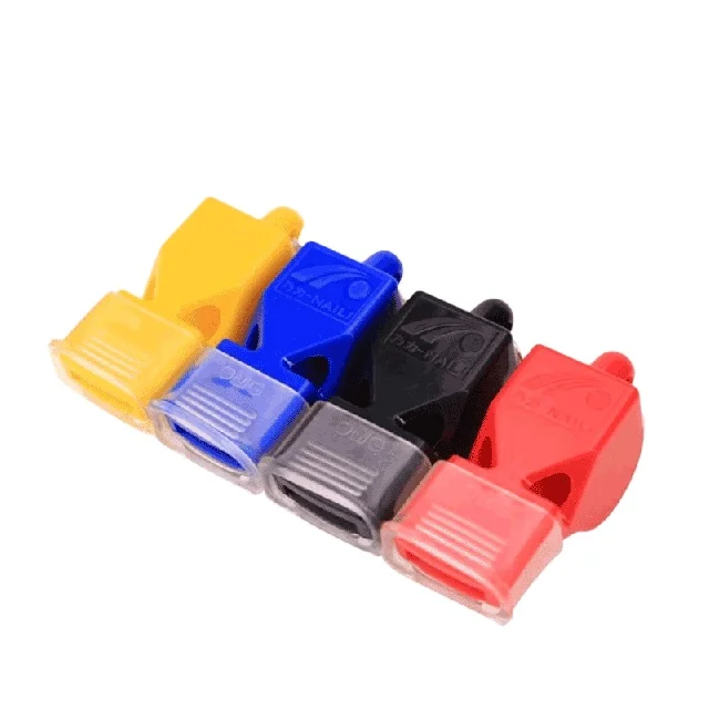 Wholesale Professional Cheap Customized Promotional Sport Referee Plastic Referee Whistle With Lanyard