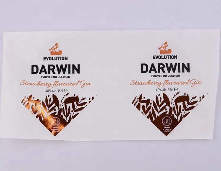 Custom Printed Self Adhesive Gold Stamping Paper Wine Label Stickers for Whisky Liquor Bottles