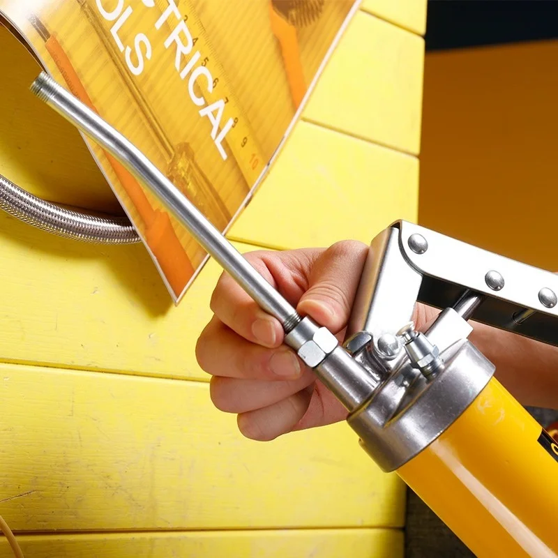 DL471600T Tools Labor-saving heavy duty grease gun transparent tube large capacity manual double plug oil injector car butter