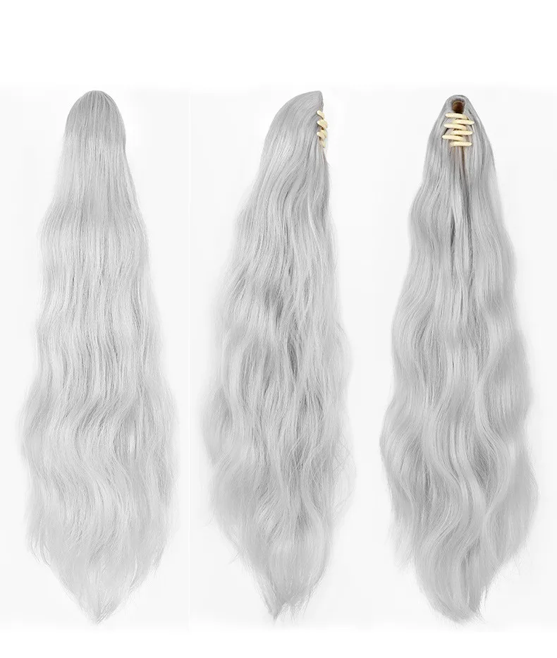 Натуральное искусственное наращивание хвоста Заколка-краб длинные волнистые кудрявые волосы накладной хвост шиньон синтетический хвост