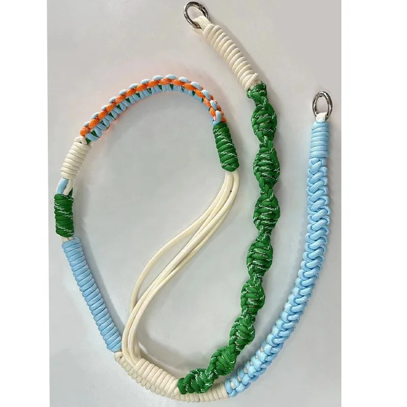 Nylon Woven Thickened Plaited Rope Tassel Custom Cell Phone Paracord Braided Macrame Lanyard