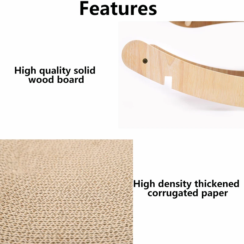 AliGan-Baby Cat scratching pad solid wood shaker cat litter cardboard house corrugated lounge bed for furniture scratcher toy