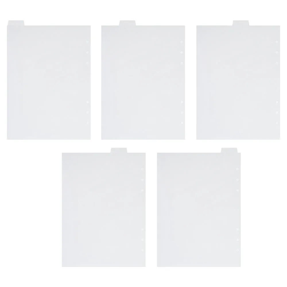A5 Binder Plastic Index Dividers with 5 Tabs at Top for 6 Ring Bound Personal Planner as Page Separator/Dashboard