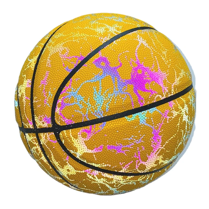 Holographic Super Grip Reflective Brand Your Basketball Glow In The Dark For Game And Fan