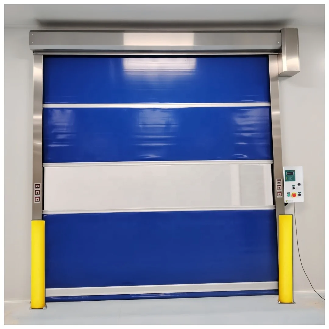 Intelligent exterior industrial automatic pvc curtain type fabric roller shutter high speed pvc Fast Rolling quick doors