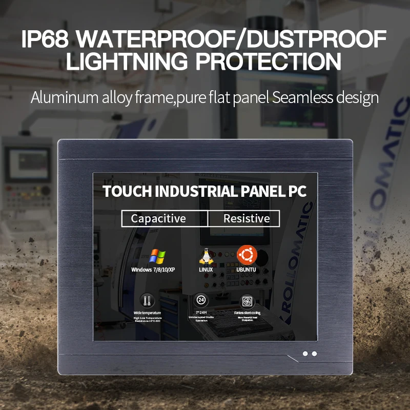 10.4 Inch Open Frame Resistance Lcd Screen IP65/IP66/IP67/IP68 Waterproof All In One Marine Fanless Touch Industrial Panel Pc