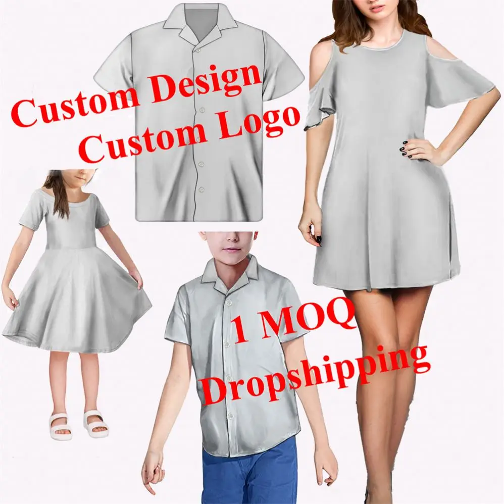 Shirt Boys Clothing Sets Matching Outfits For Family Casual Sexy Little Girls Party Dresses Custom Bandana Mandala Print Design