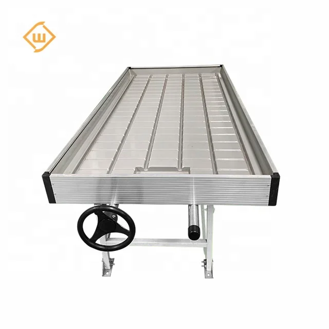 ABS food grade moveable Rolling benches Hydroponic growing tables Farm irrigation flood rolling benches
