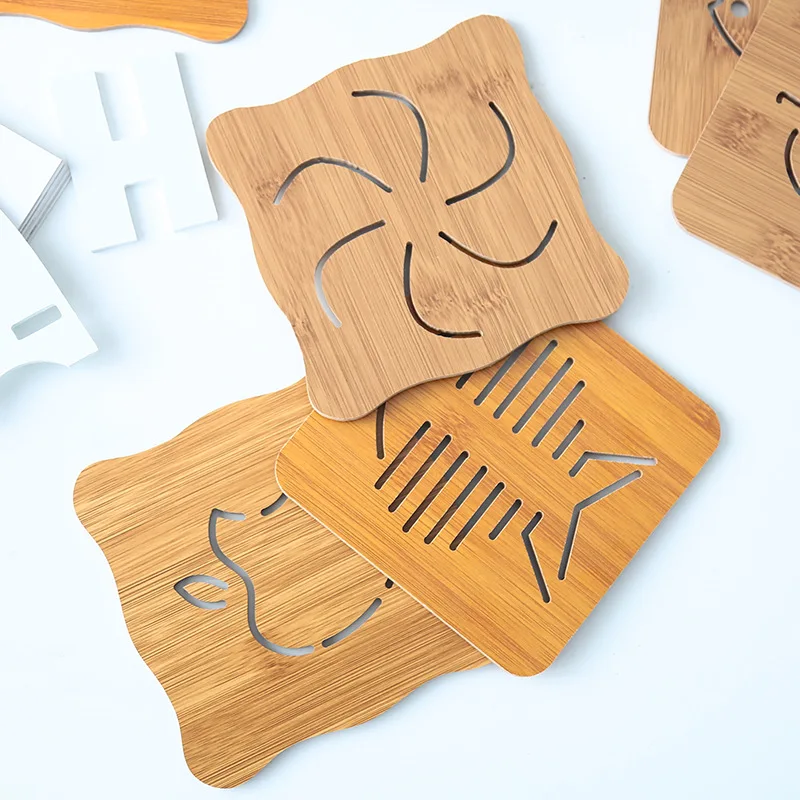 Custom Beech Wood Lid square Round Wooden Coffee Bamboo Tea coaster
