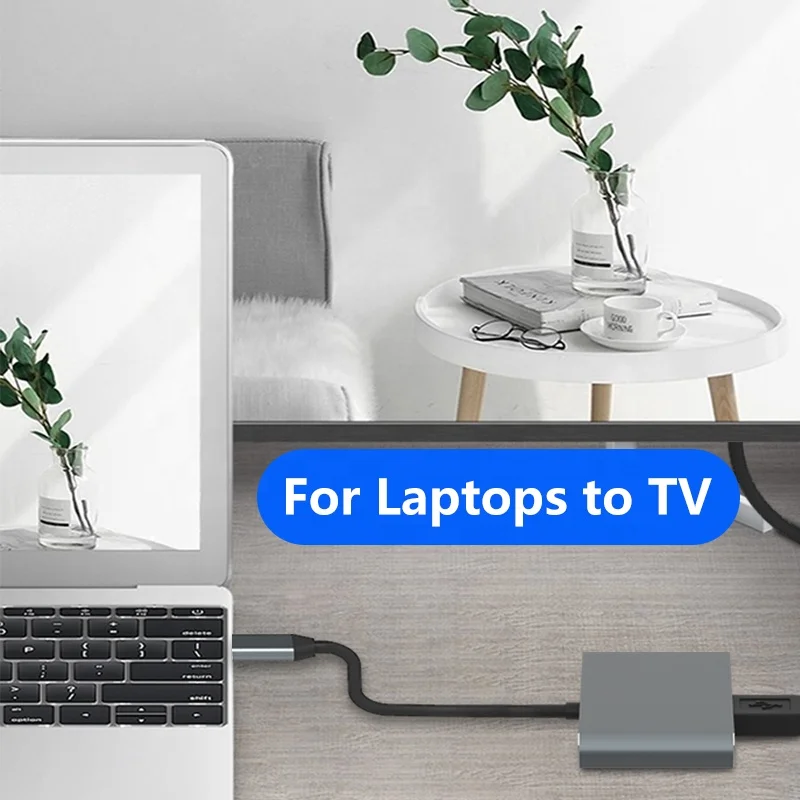 
4-Port USB-C 3.0 Ultra Slim PD Data Transfer Adapter Converter USB C To USB Hub 