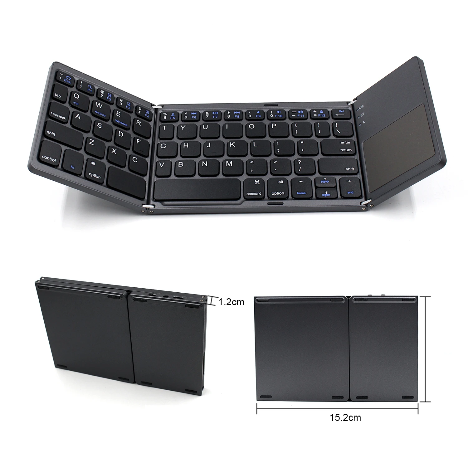 Foldable bluetooth keyboard with touchpad stylish and practical