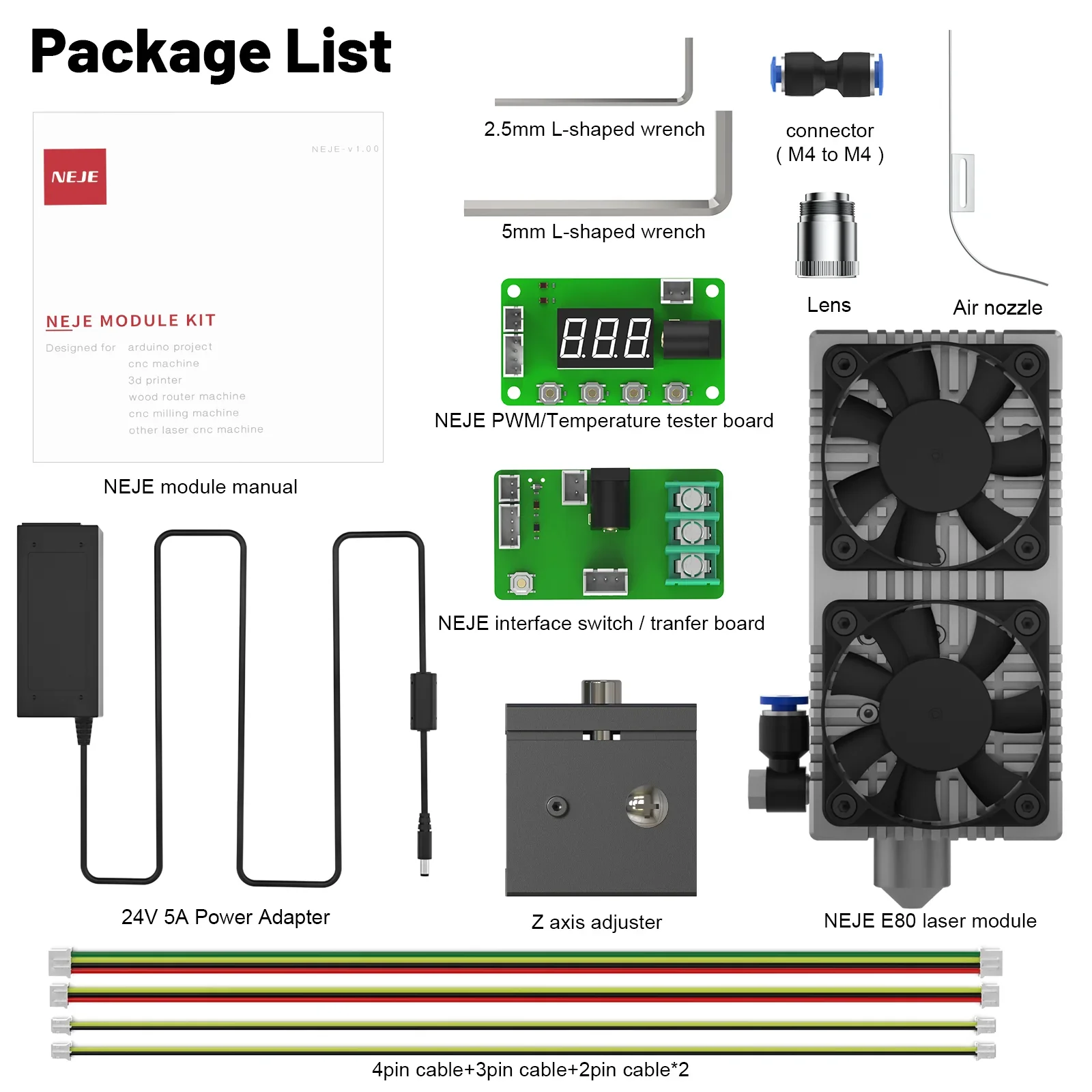 New Laser System NEJE High Power E80 Laser Head Diode laser module for Cutting and Carving with Hybrid Technology
