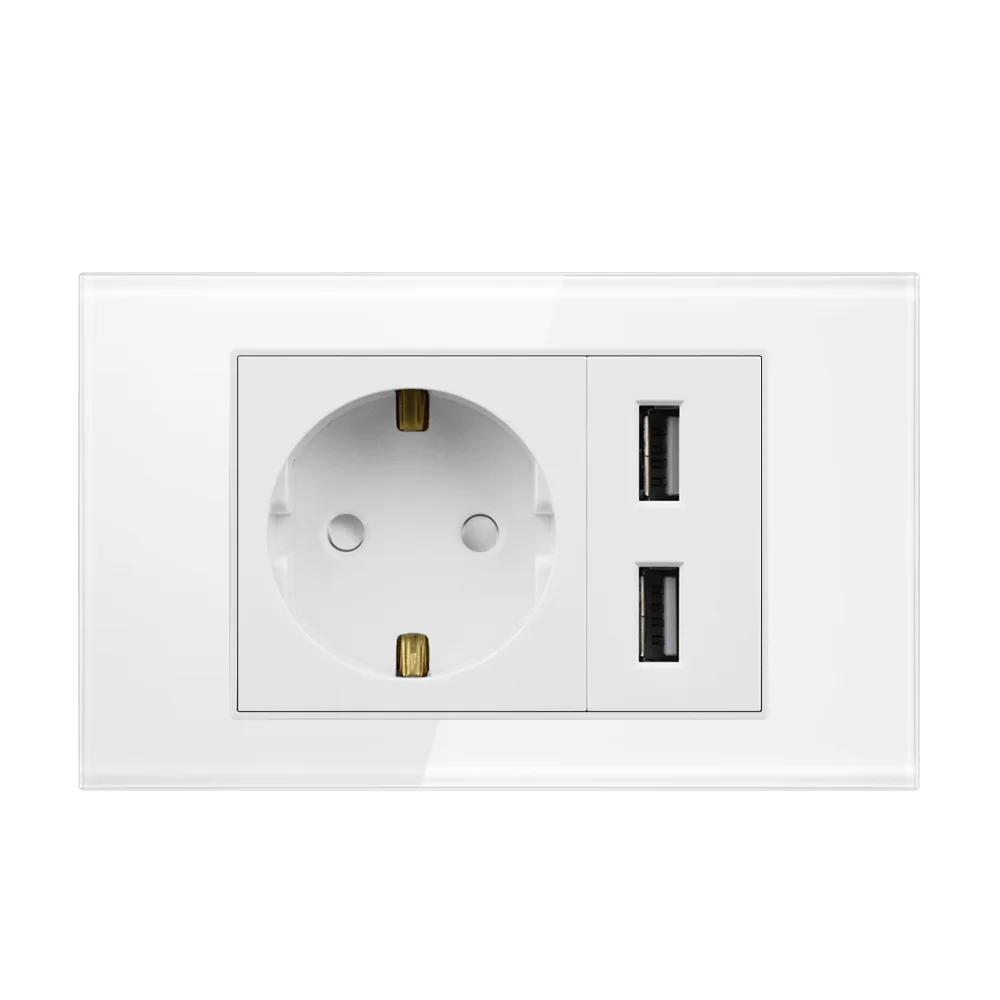 Европейский стиль, 220 В, 250 В, настенная электрическая розетка из Германии с USB-разъемом