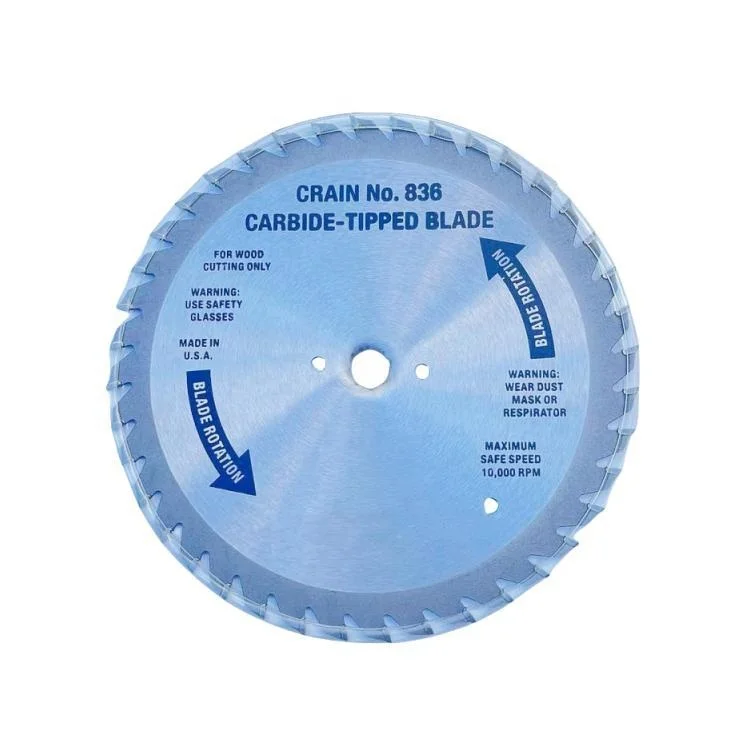 USA 6 1/2 diameter 40 teeth 165mm TCT carbide tipped circular undercut saw blade Crain 836 for wood  cutting