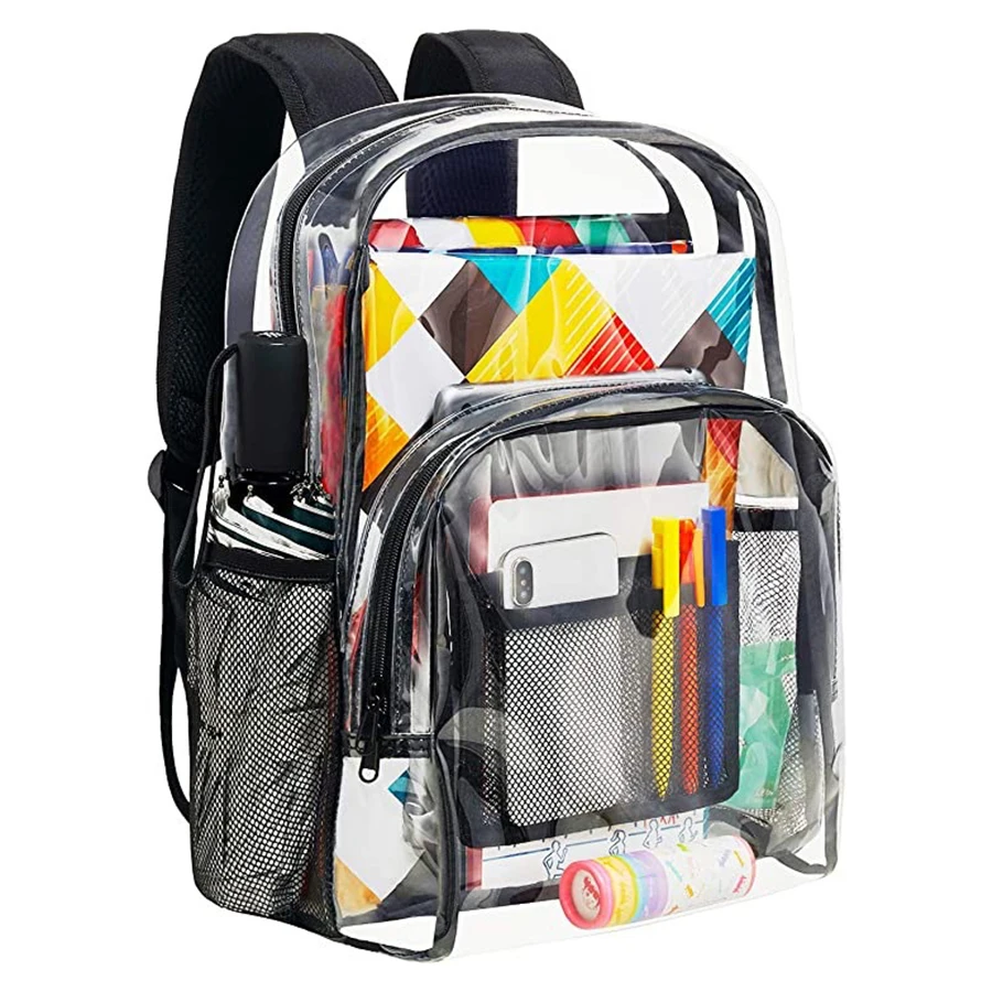 Manufacturer Custom Logo Clear PVC Backpack Clear Plastic Bag School Travel Clear Backpack Transparent Backpack