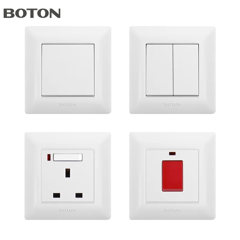 5 Pin Socket 10A 250V Flush Type High Quality PC Material Universal Wall Socket