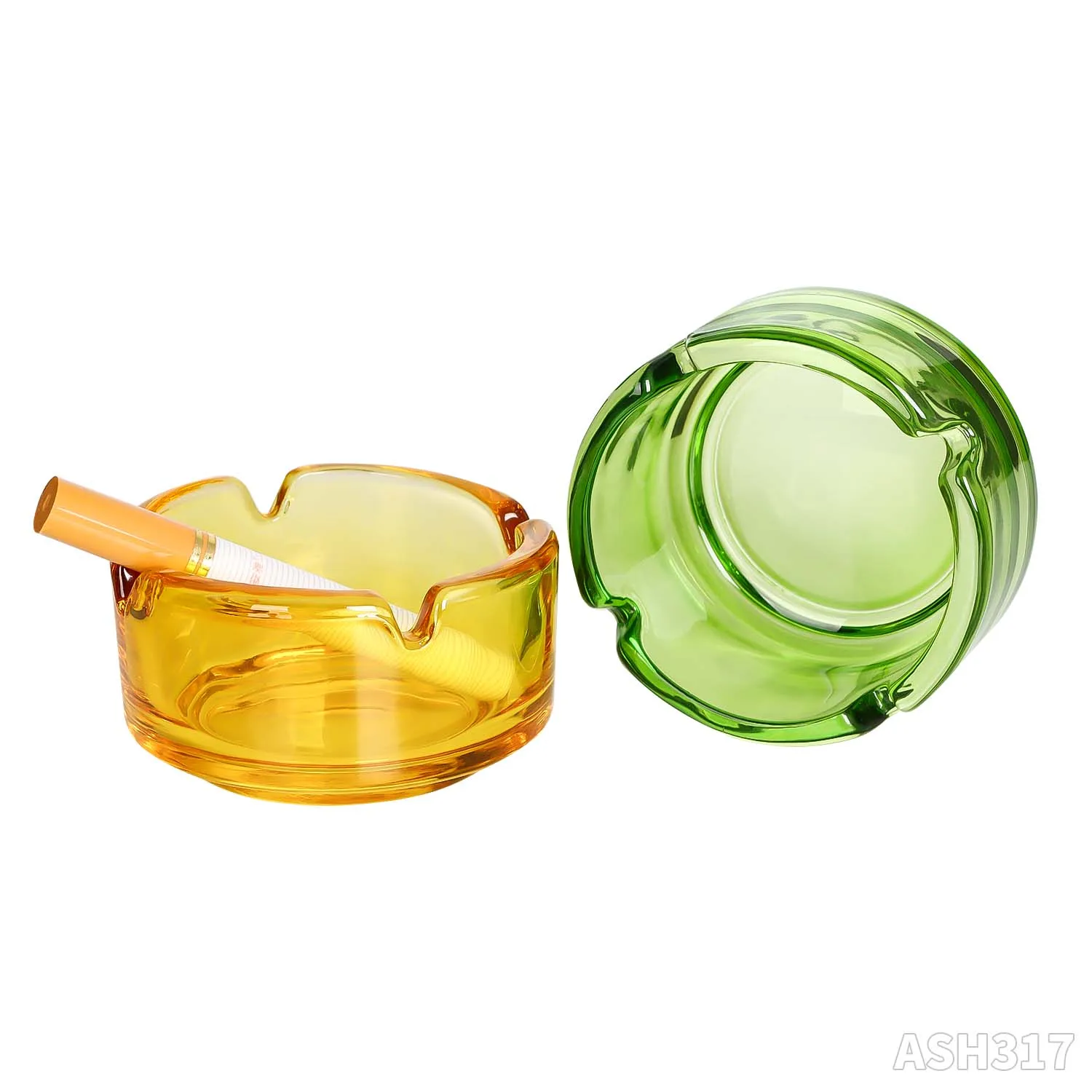 Wholesale Of New Ashtrays Colorful Glass Ashtrays Home Decoration Ashtrays 76mm Support For Customized Cigarettes