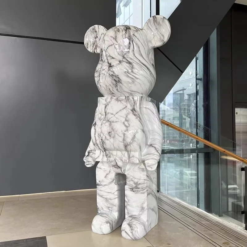 Marble violent bear light luxury network red floor giant decoration living room decoration Hotel lobby decoration natural marble