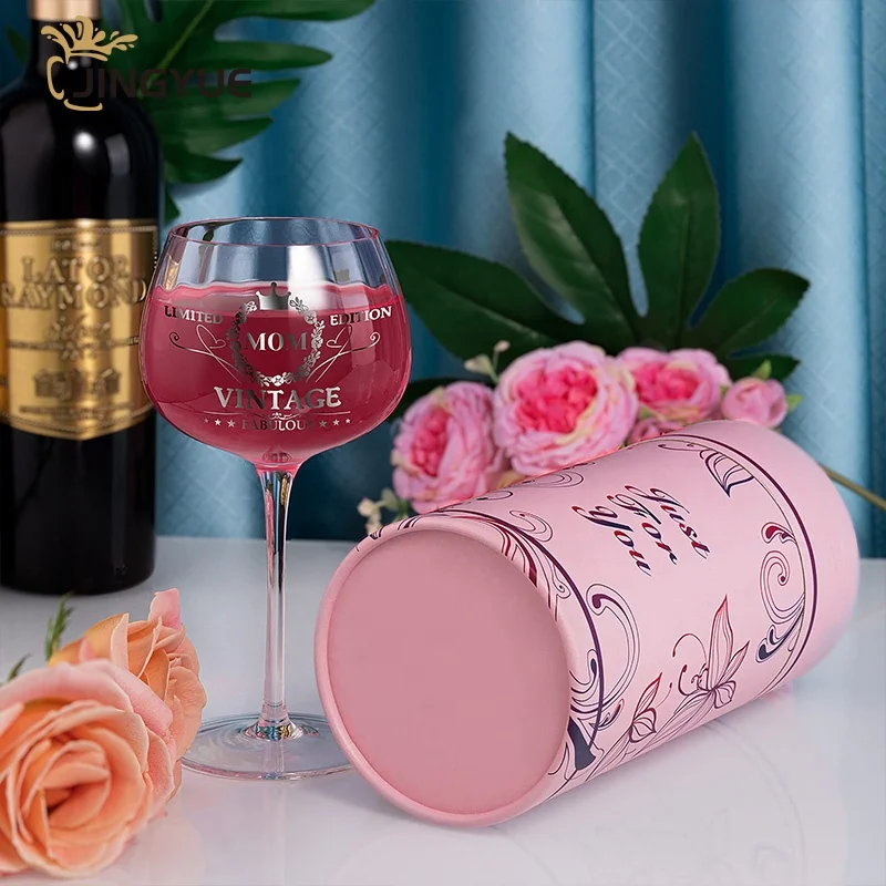 Long Stem Wine Tasting Glasses Hand Blown 16oz Crystal Clear Novelty Balloon Goblet Wine Glass for Red or White Wine