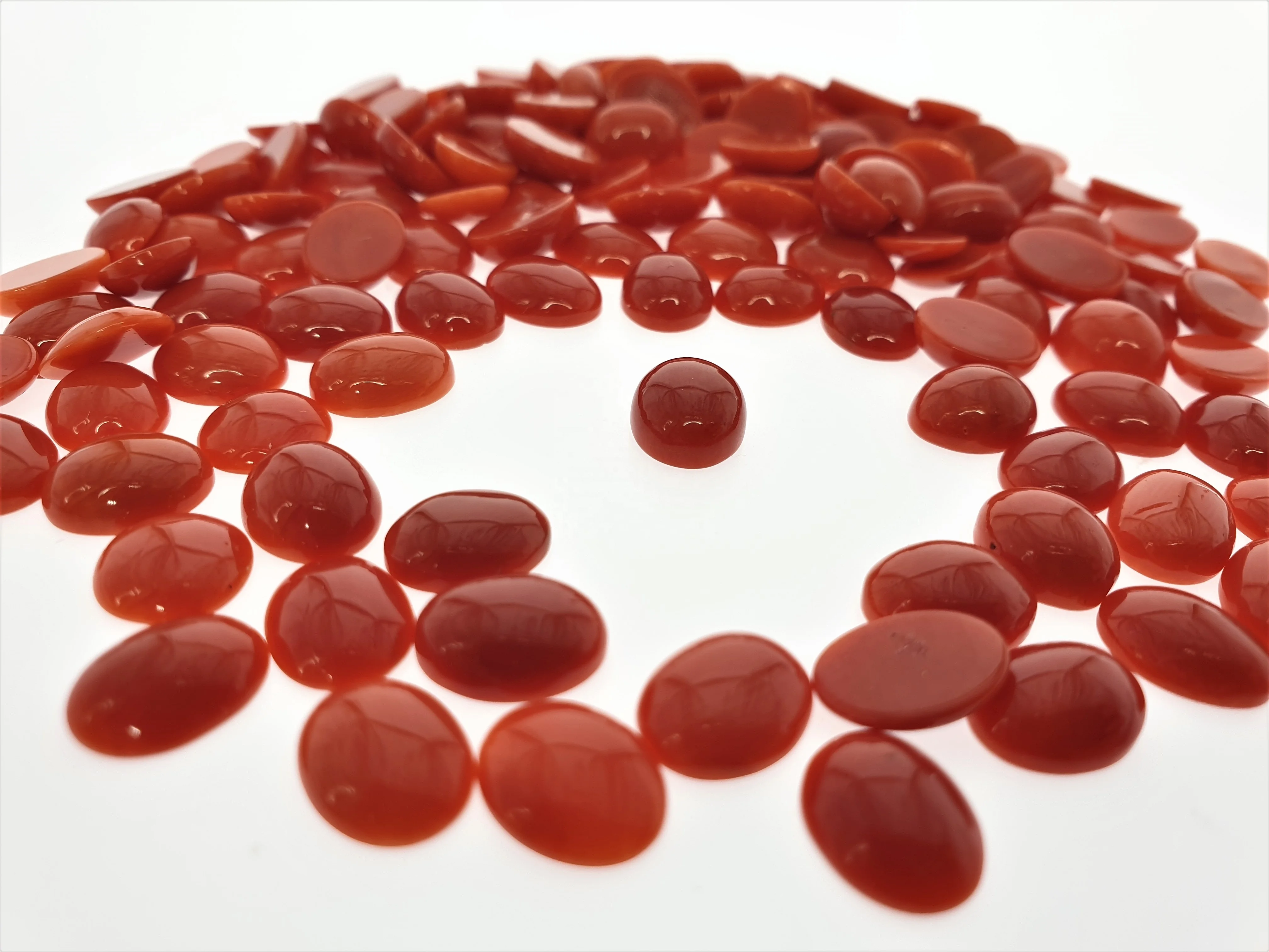 
6x8 Red Italian Coral cabochon 