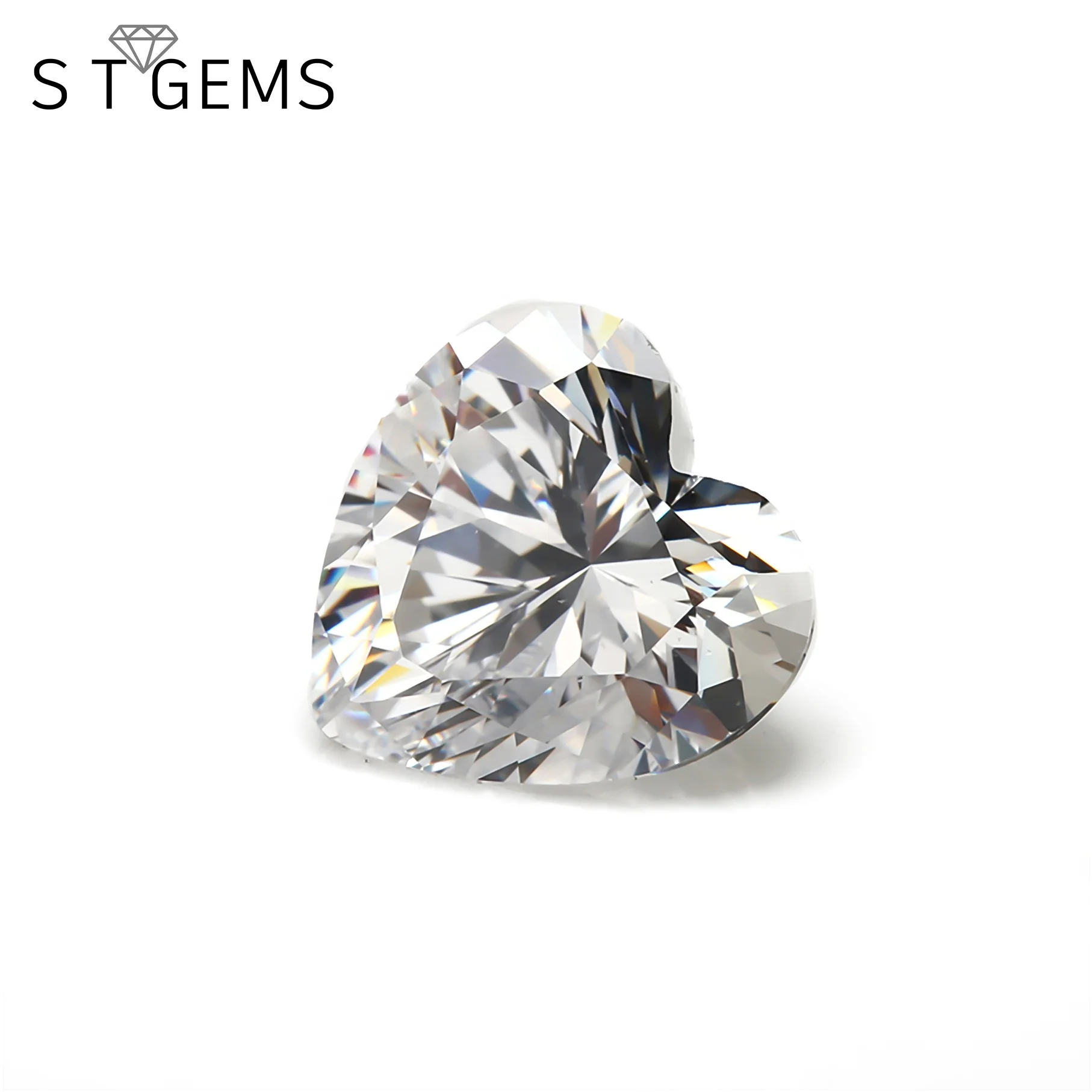 Lab Created 3-15mm Synthetic CZ Gemstone White Heart Cut Cubic Zirconia