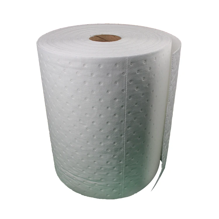 Quickly samples white color perforated oil spill absorbent rolls