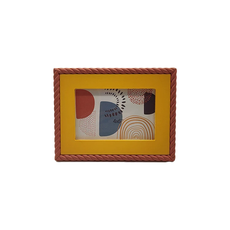 Picture Frames 4x6 inch Pack of 3 Piece in Plastic Glass MDF Shallow Orange Color Frame, Display Pictures 4X6