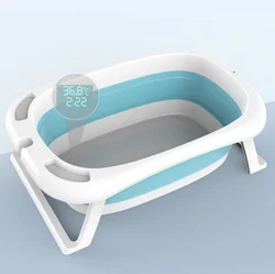 Newborn Baby Summer Foldable Bath Tub with Stand Plastic Baby Tubs