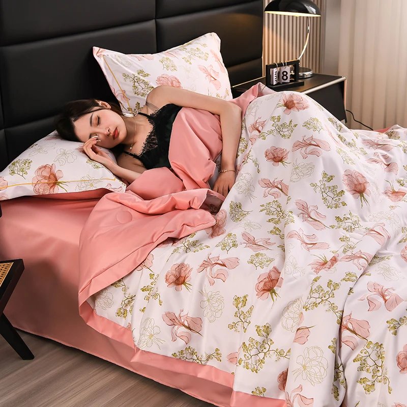 Wholesale new design home hotel comforter ultrasonic  Bedspreads cool bed sheet Printed bedding set Summer Quilt