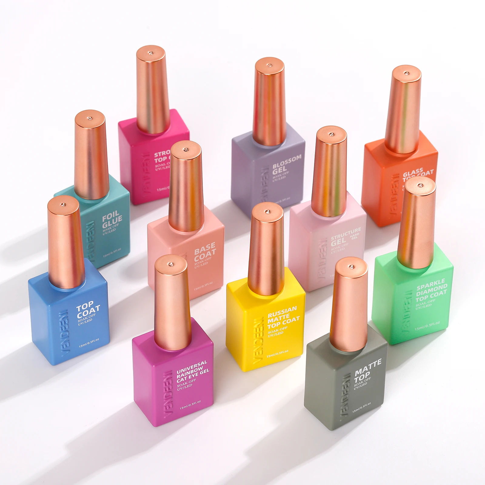 15 ml Vendeeni Base Coat Velvet Top Blossom Gel Foil Gel Semi Permanent Nail polish