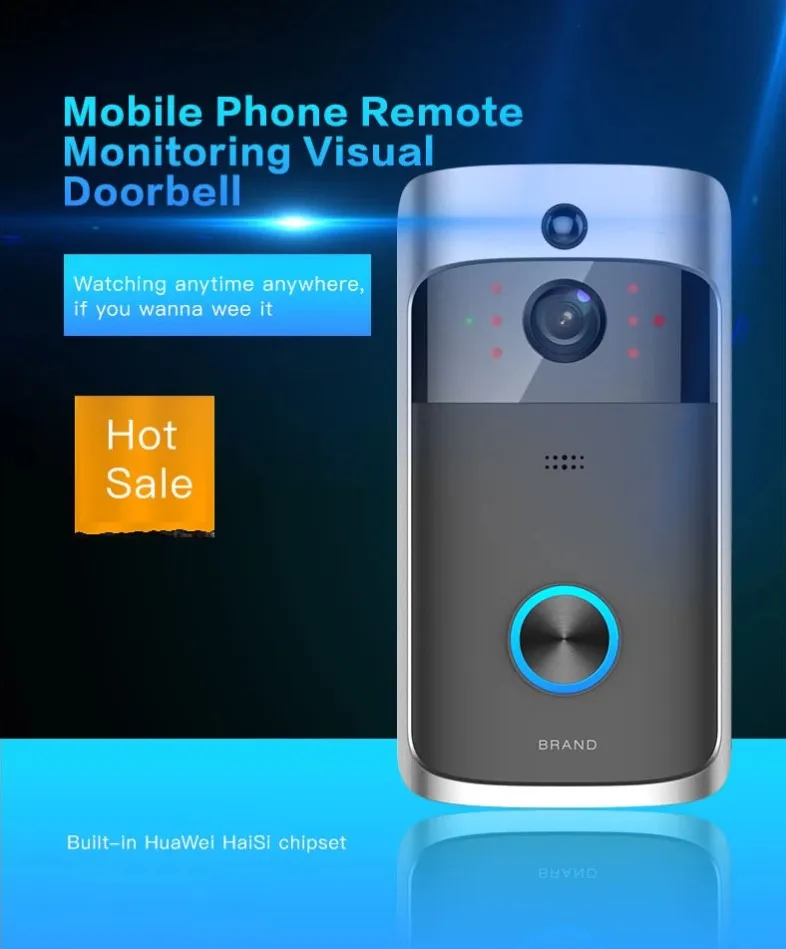 Made in China Doorbell Camera Wireless Ring Video Smart Phone Call Visual Recording Monitor Intercom Door Bell