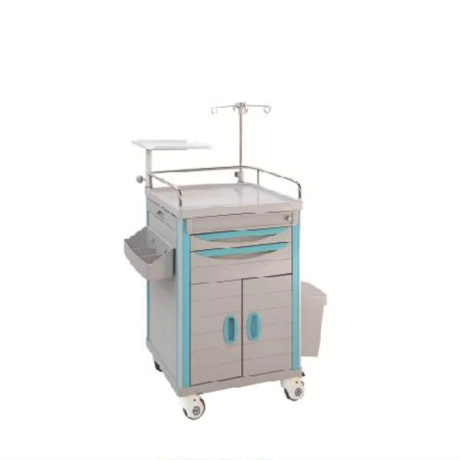 hospital mobile ABS treatment rescue trolley crash cart with drawers emergency trolley medical