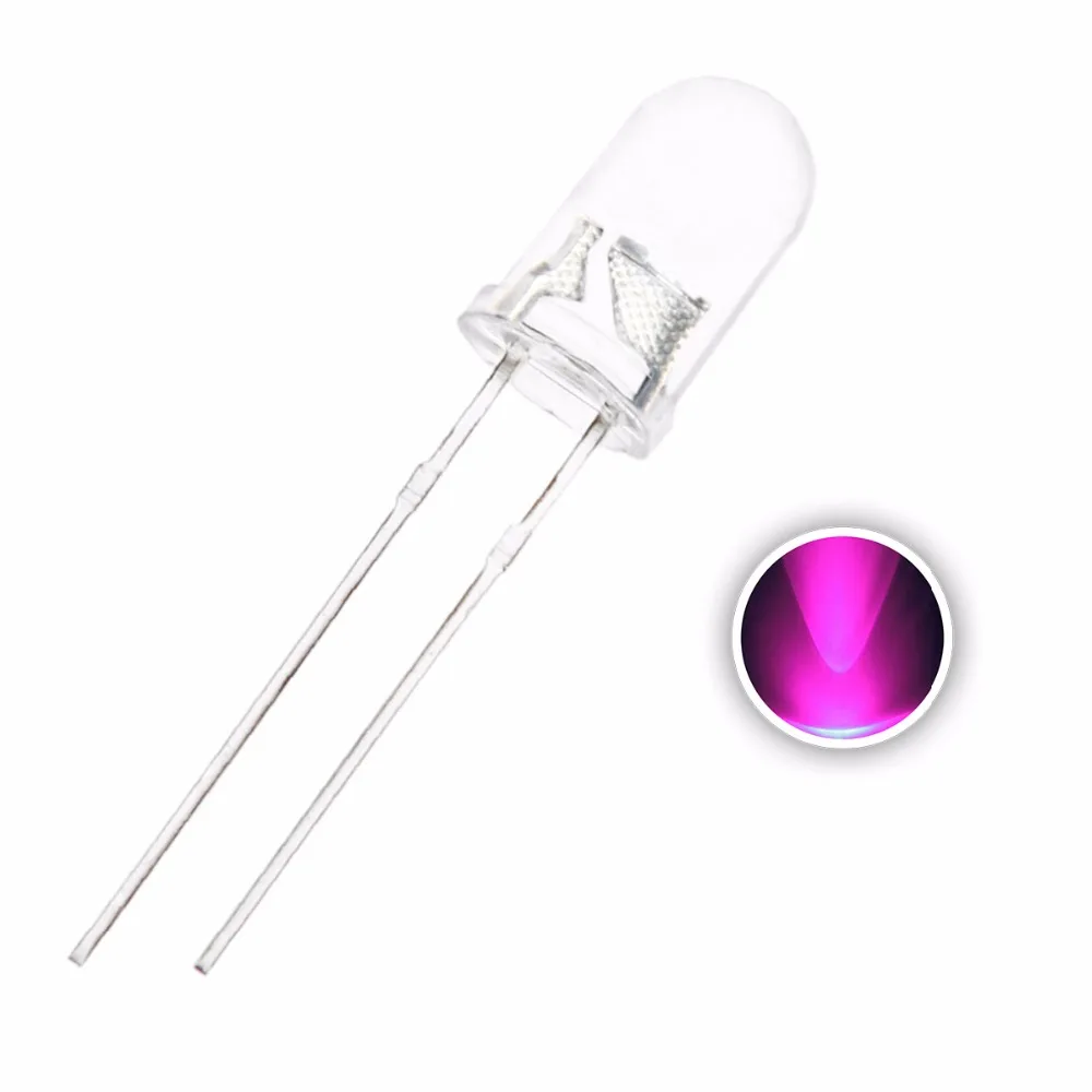 DIP 5mm Pink LED Diode Water Clear Lens Transparent 5 mm Light-Emitting Diode Light Free samples free sample