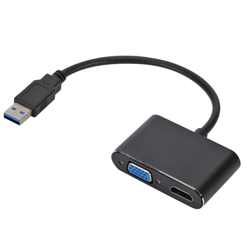 USB 3.0 to HDtv VGA&3.5 Audio Converter HD Drive Free Supports Win7/8/10 Mac.os