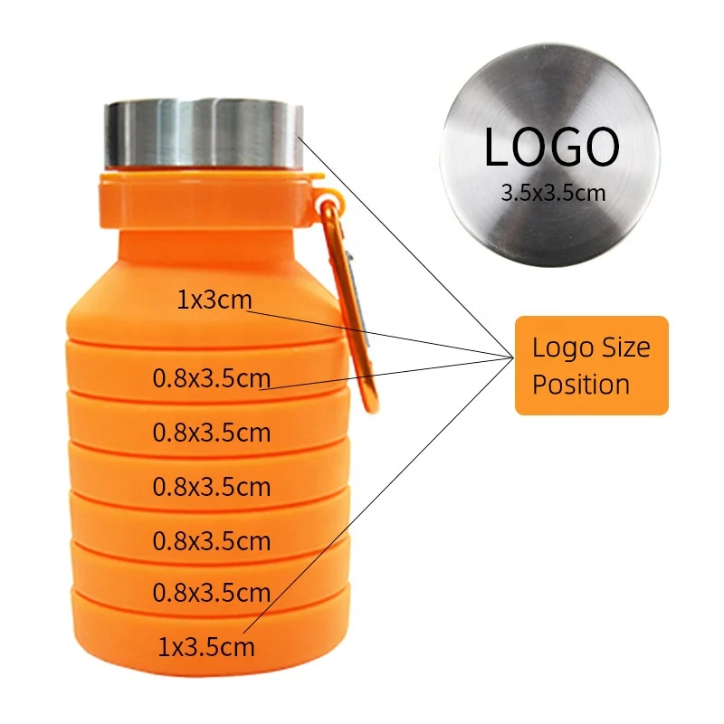 Dropshipping Product 2022 Amazon Custom 550ML Collapsible Water Bottle Portable Foldable Silicone Folding Coffee Cup