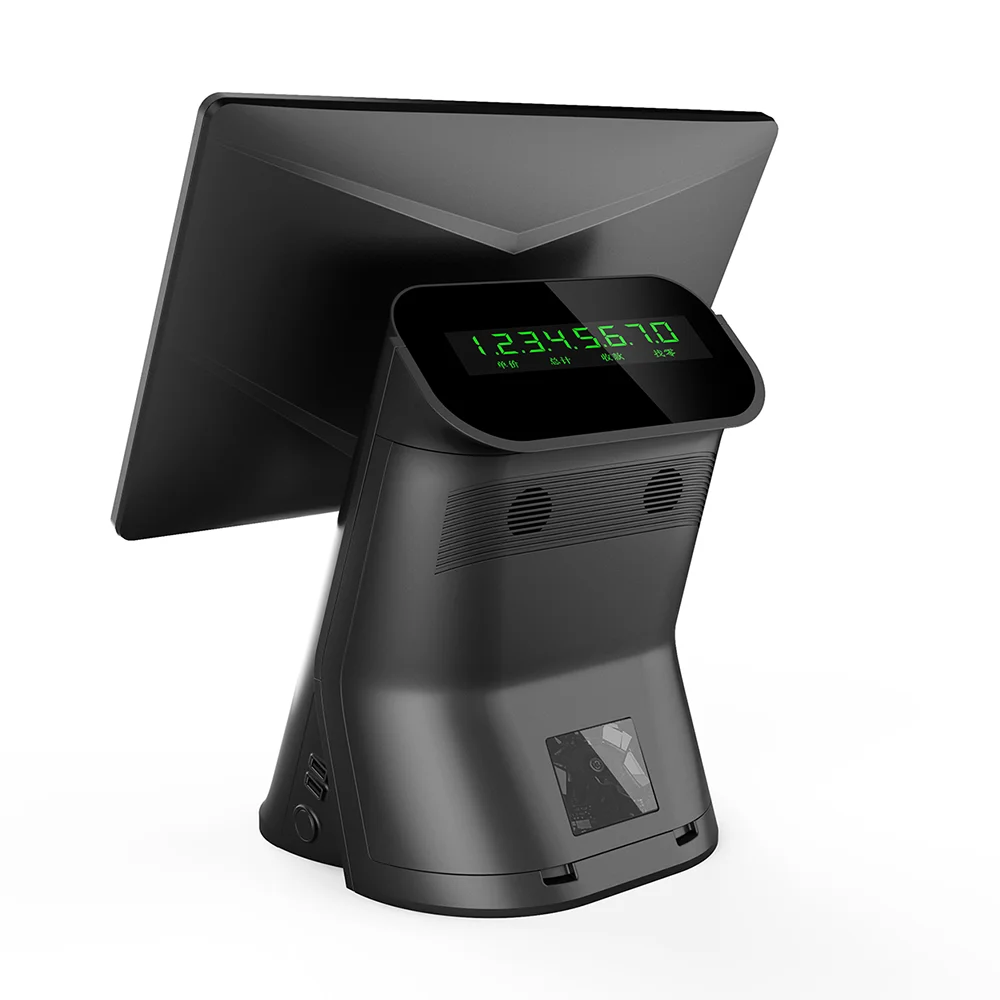 Dual Screen Display 15.6 Inch Capacitive Touch Screen Cash Register POS Windows Mahine All In One POS System