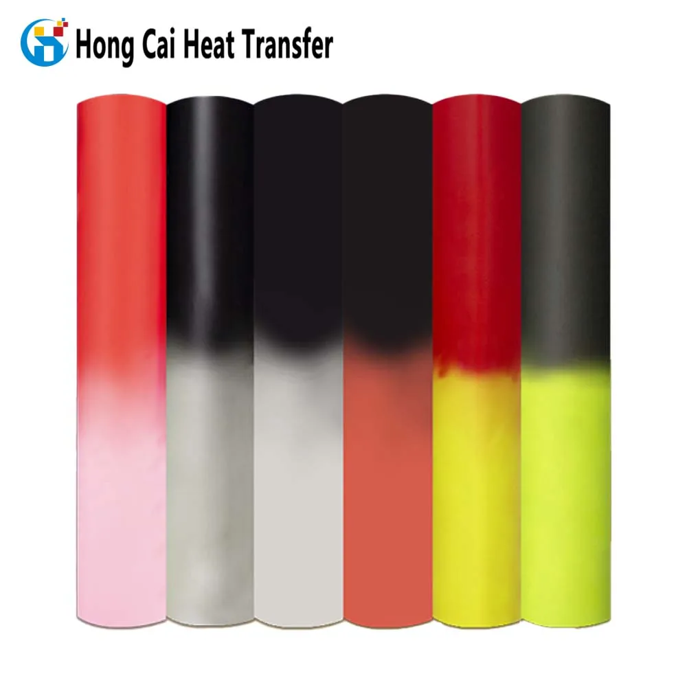 Hongcai high temperature color changing HTV printing material luminous heat transfer film color heat transfer vinyl roll