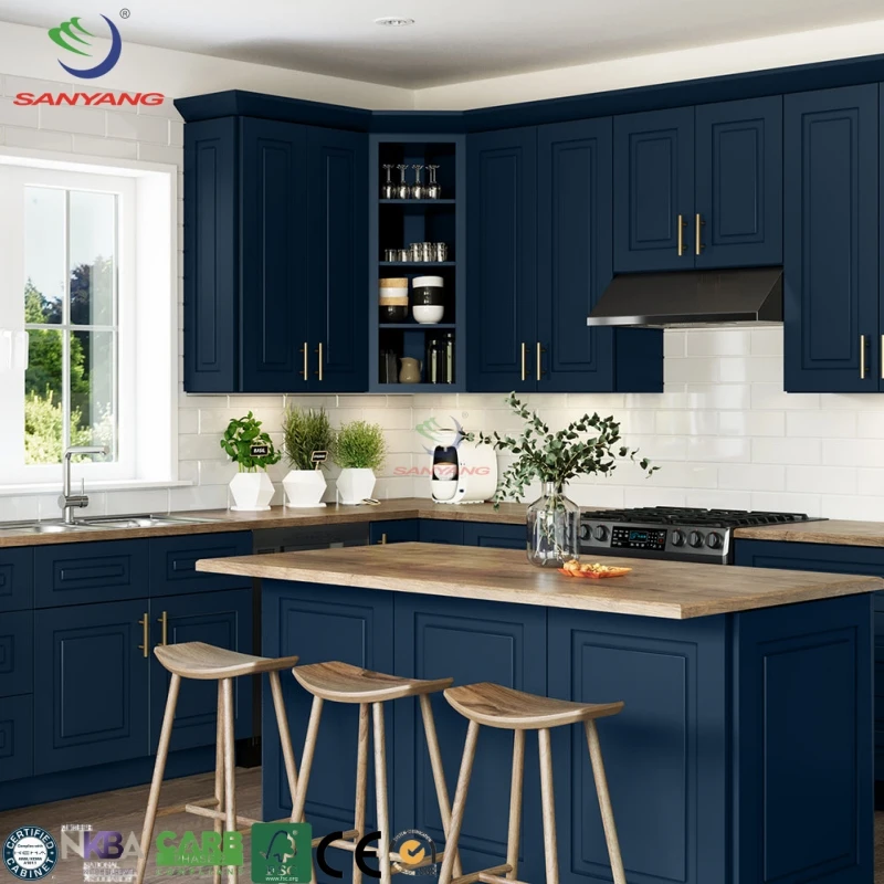 Easy-to-Install RTA Luxury White Shaker Kitchen Cabinets Modern Ready To Assemble B30 W3036 with island