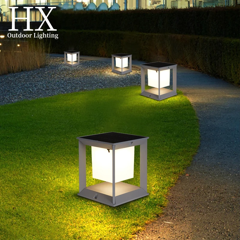 
Solar Powered Led Column Lamp Outdoor Waterproof Ip65 Solar Garden Stake Light With Solar Panel Solar Gate Post Pillar Light 