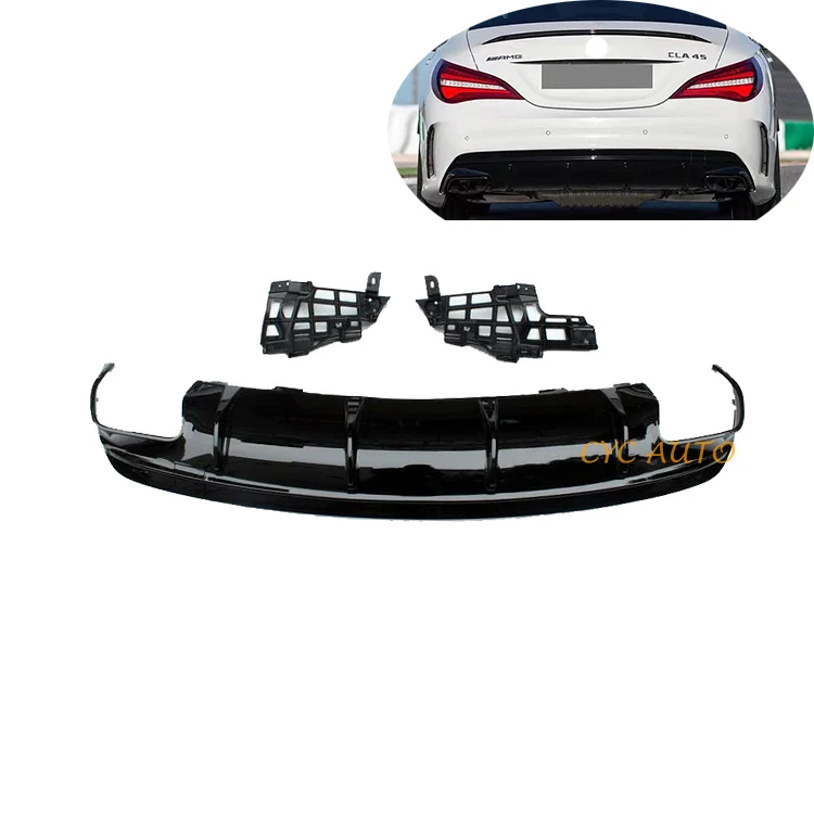 CLA45 rear diffuser W117 modified pelacement rear bumper diffuser for Mercedes Benz CLA Class W117 body kit 2013 2014 2015 new